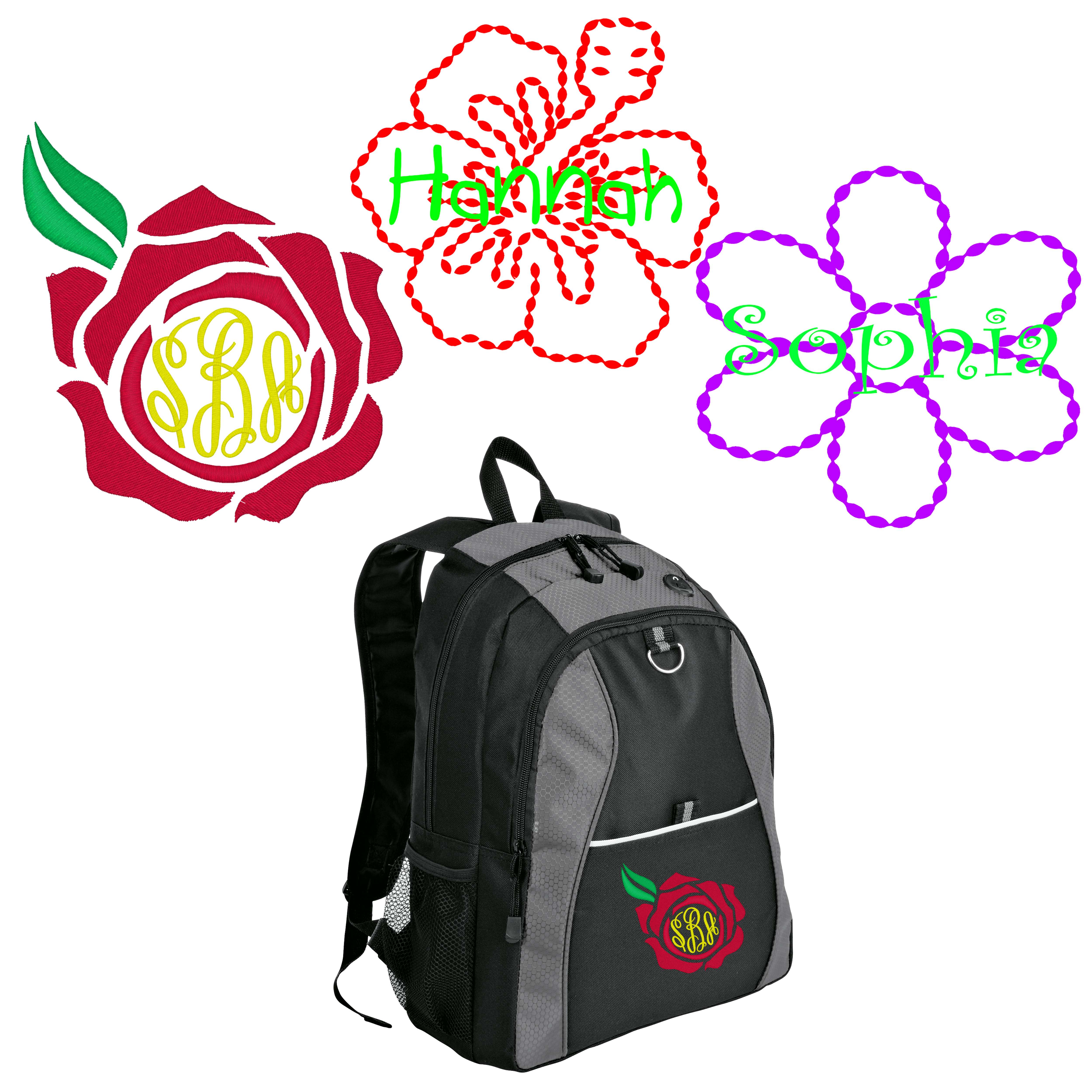 Personalized Rose/Hibiscus/Daisy Flower Retro Backpack | School Custom Backpack | eBay