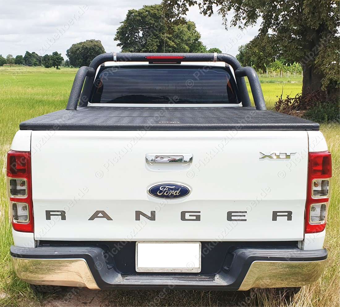 PROTECT foldable aluminum load compartment cover with roll bar for Ford Ranger extra cab year 2012-2022-2