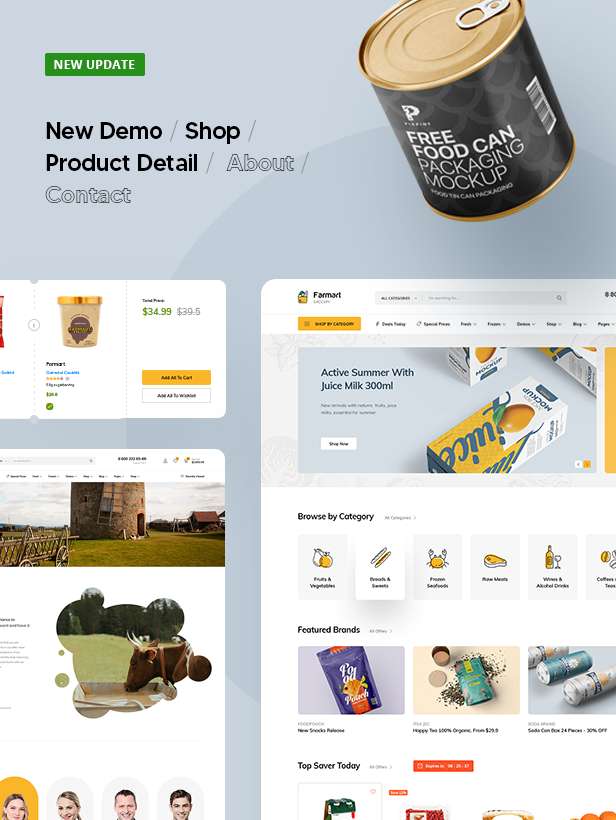 Farmart - Organic & Grocery Marketplace eCommerce PSD Template - 7