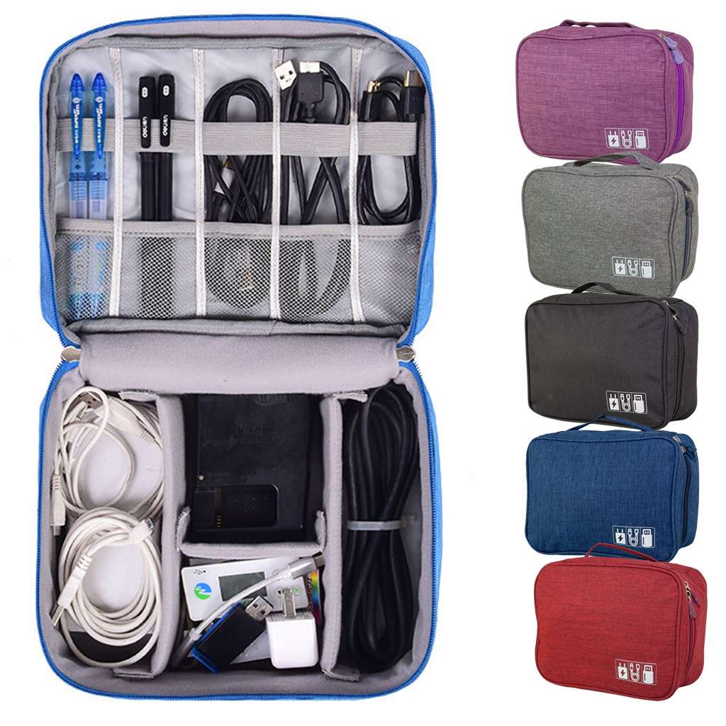 Electronics Accessories Travel Organizer Storage Hand Bag Cable USB Drive Case