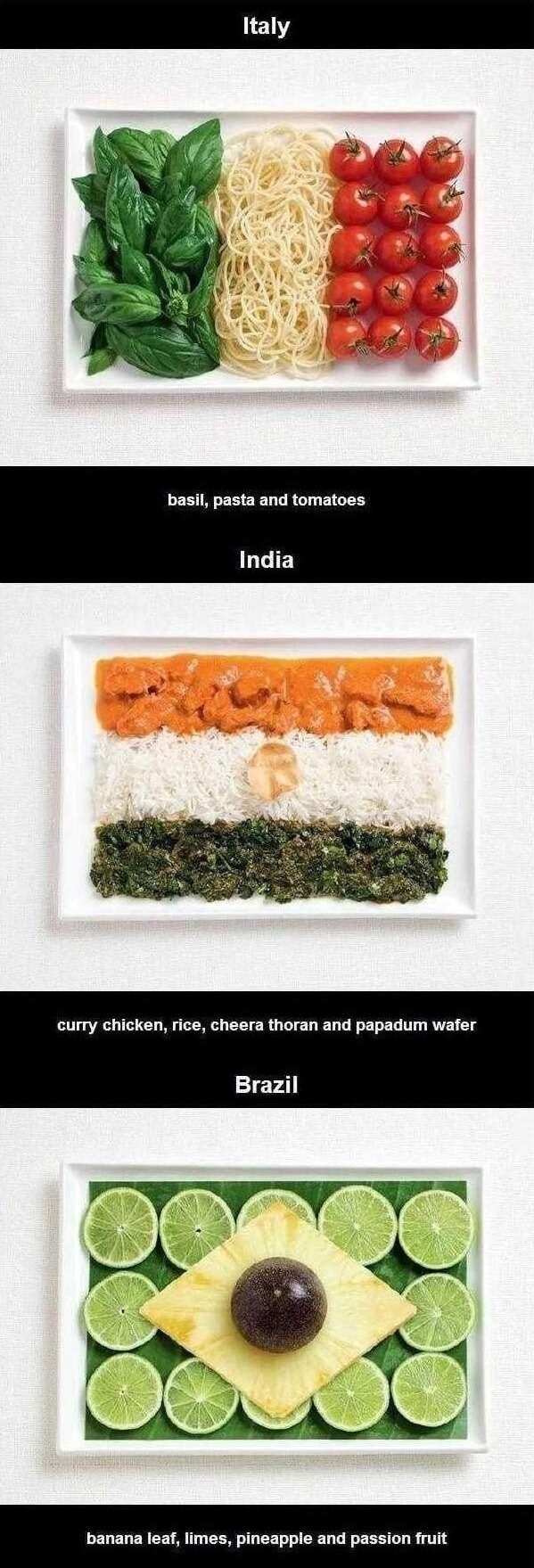 음식으로 만든 세계 국기 모양