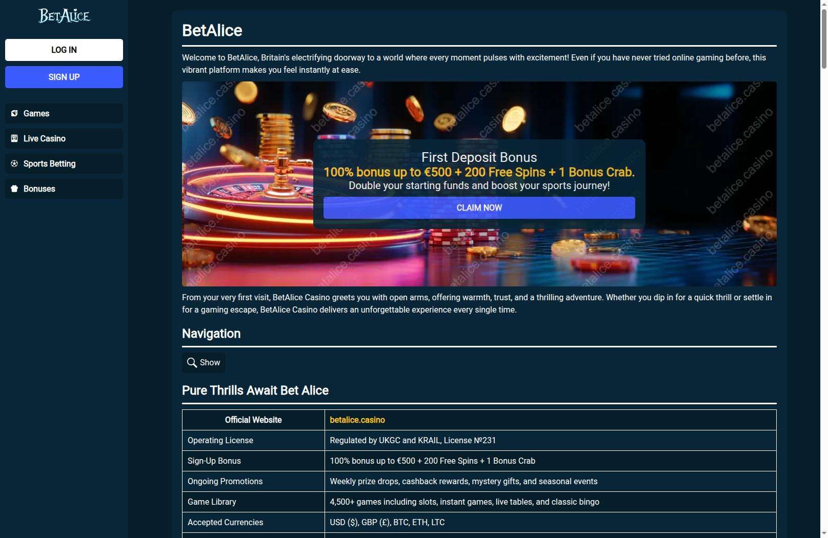 Αξιολόγηση Καλωσορισμάτων και Προσφορών στο BetAlice