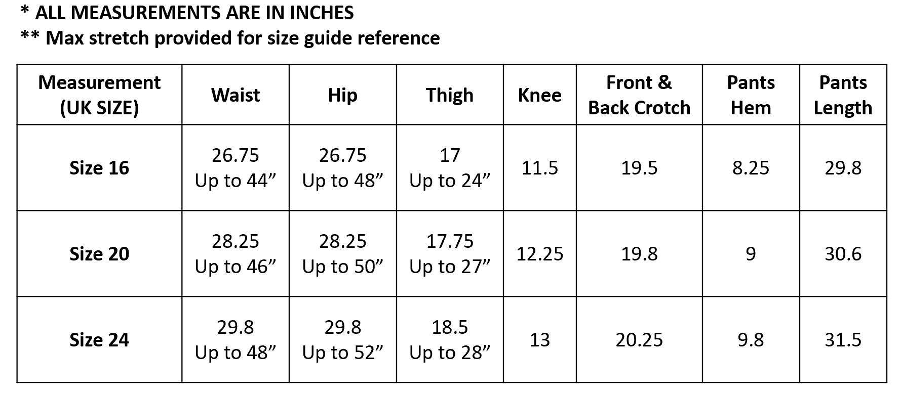 Aera Wellness Leggings Size Guide