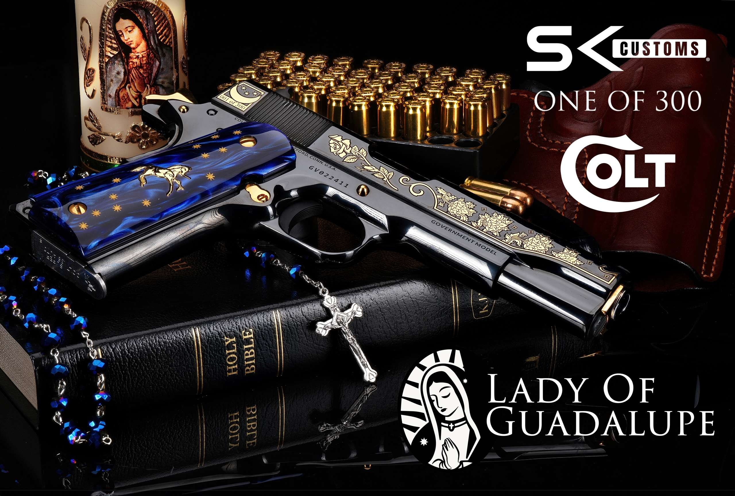 SK CUSTOMS COLT 1911 38 Super LADY OF GUADALUPE LIMITED EDITION #004 OF 300-img-0