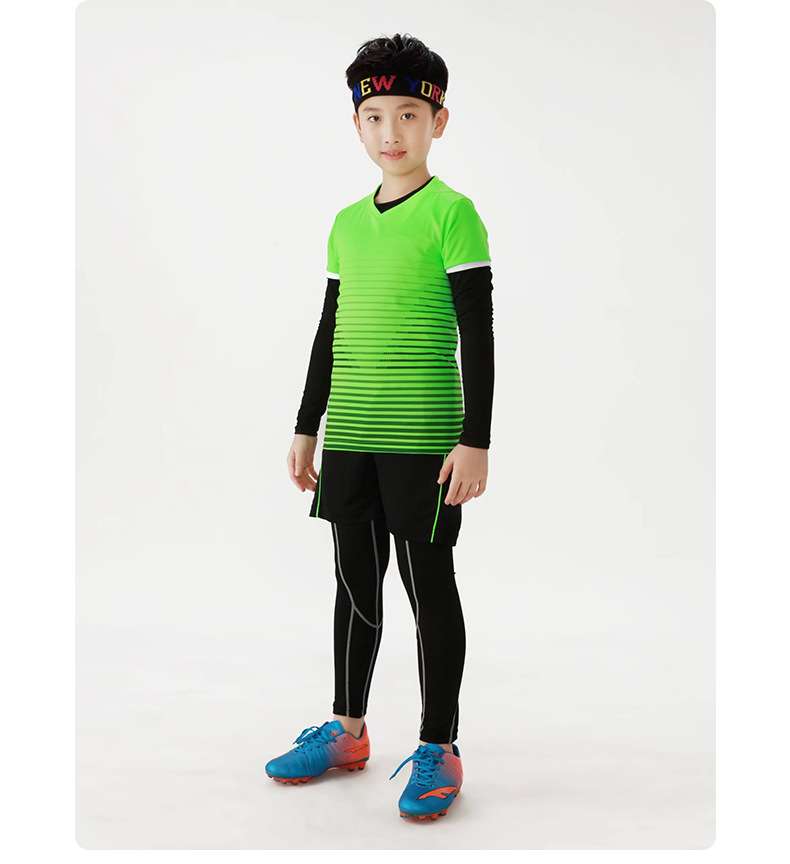 Autumn breathable football uniform children's suit quick-drying short-sleeved shorts a set of football suit training suit