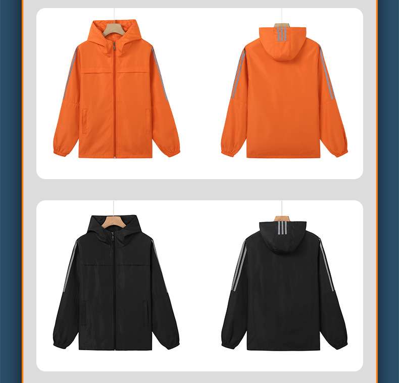 To map processing custom long windbreaker outdoor fishing clothes hooded jacket windbreaker drawstring cuff jacket