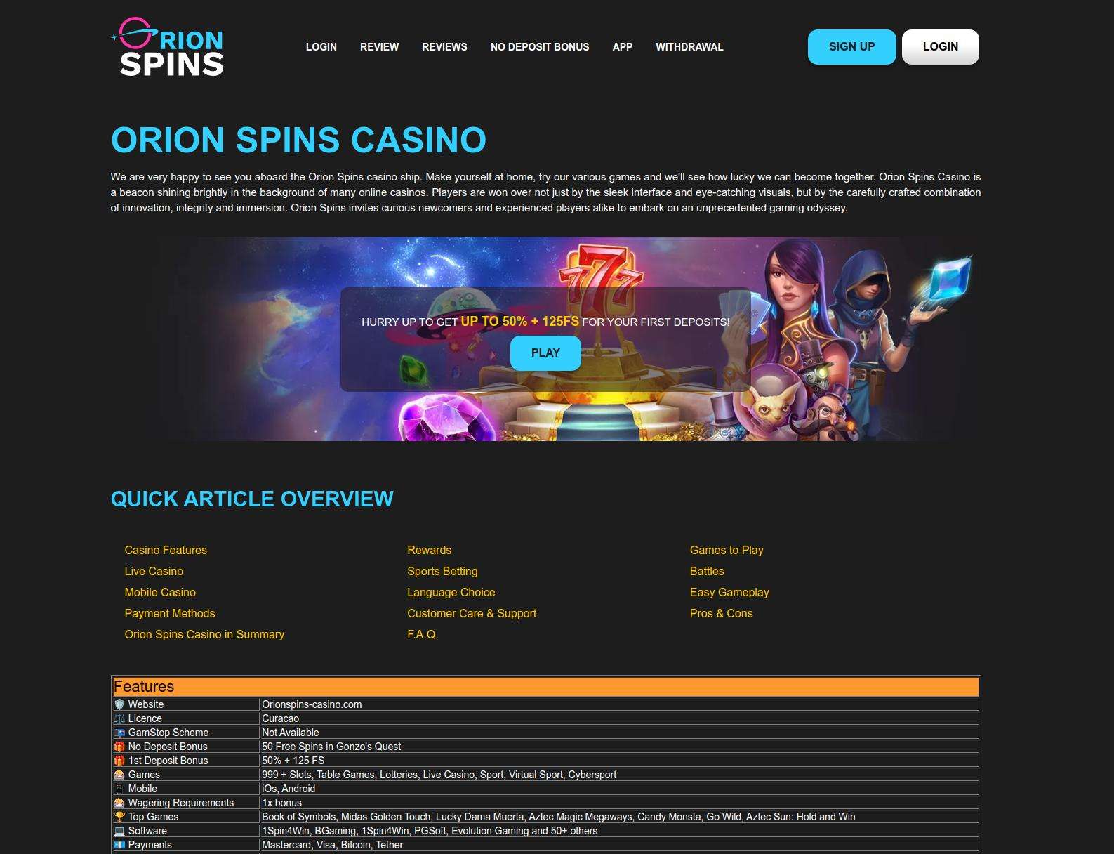 Comparing Orion Spins Casino Bonuses with Competitors