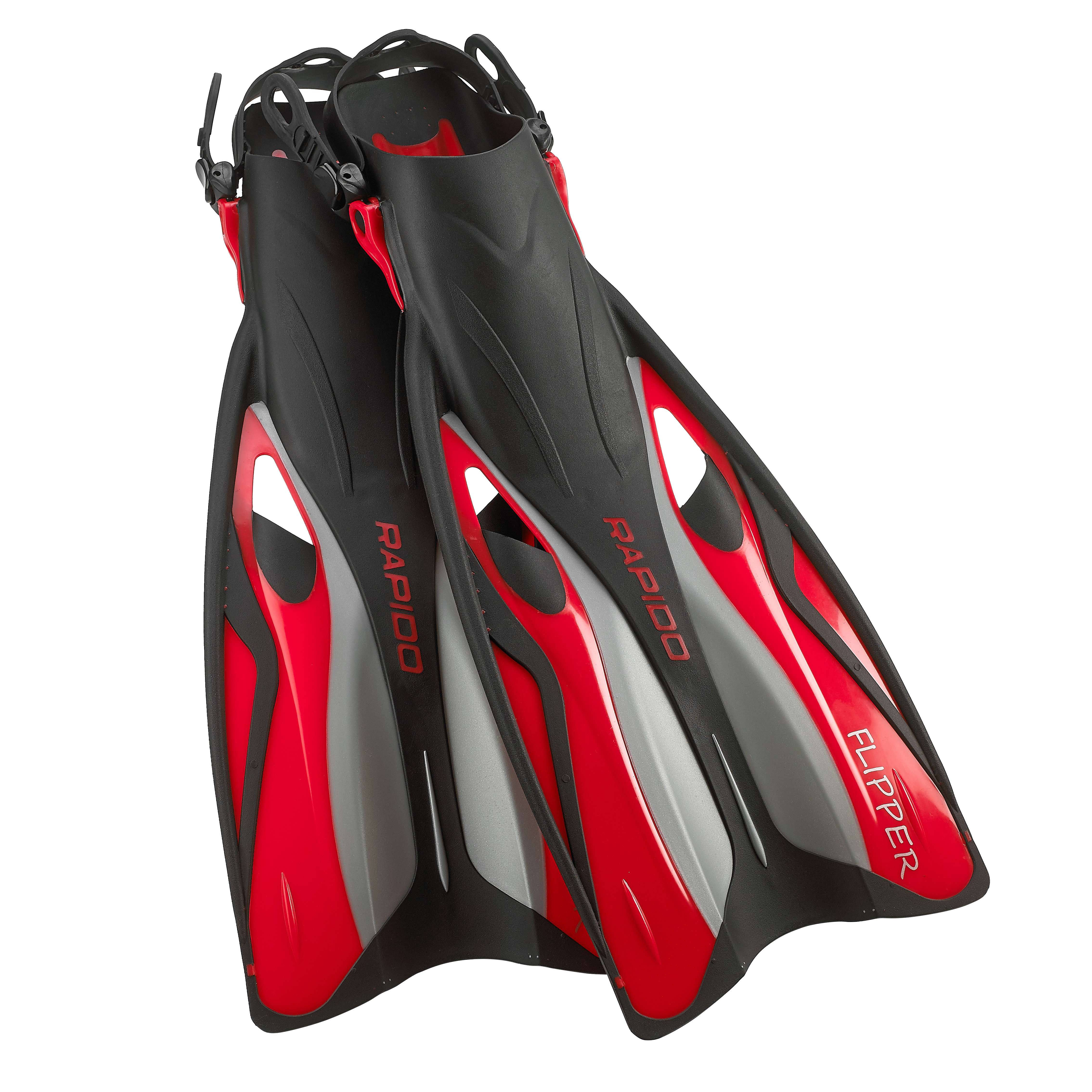 Rapido Boutique Collection Flipper Open Heel Adjustable Snorkel Fin w/Carry Bag 