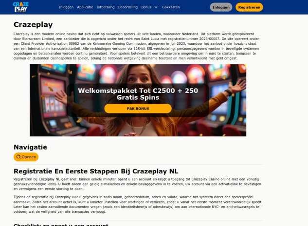 CrazePlay Welcome Bonus Terms Explained For Players In The Netherlands  