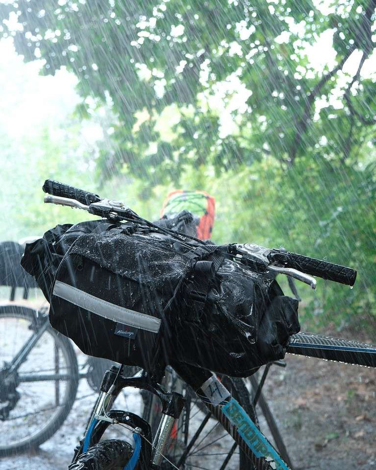 Tourbon Canvas Bike Bicycle Front Handlebar Bag Sling Shoulder Pannier Blue&Red 