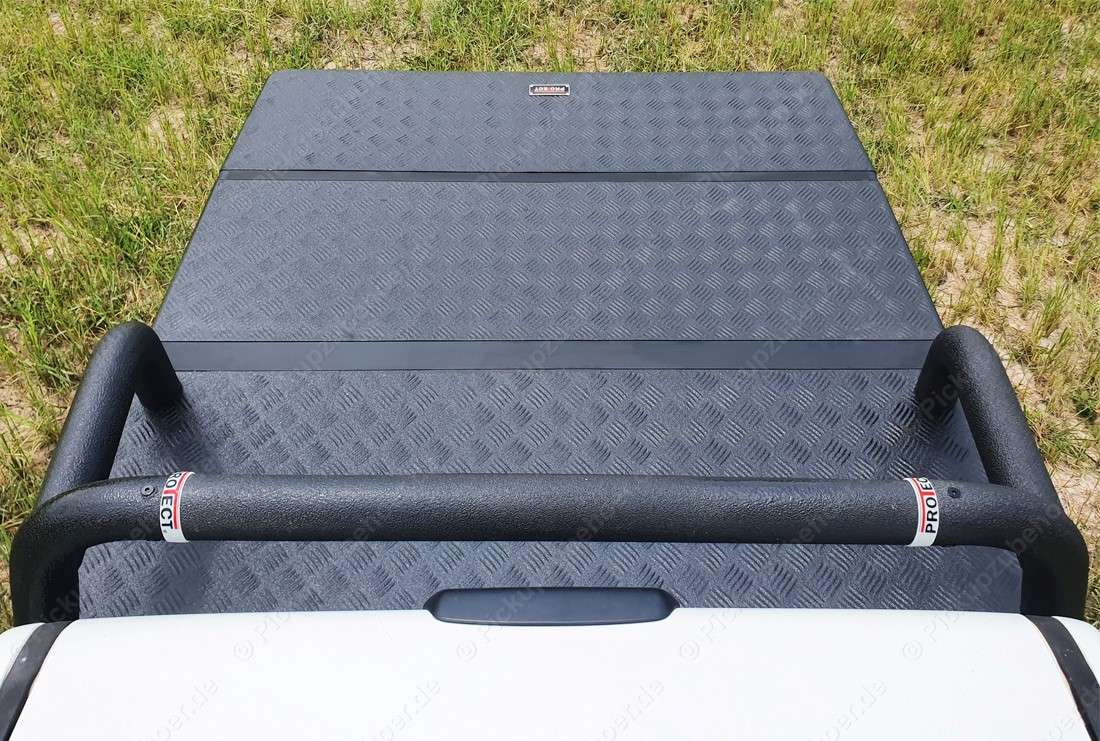 PROTECT foldable aluminum load compartment cover with roll bar for Ford Ranger extra cab year 2012-2022-4