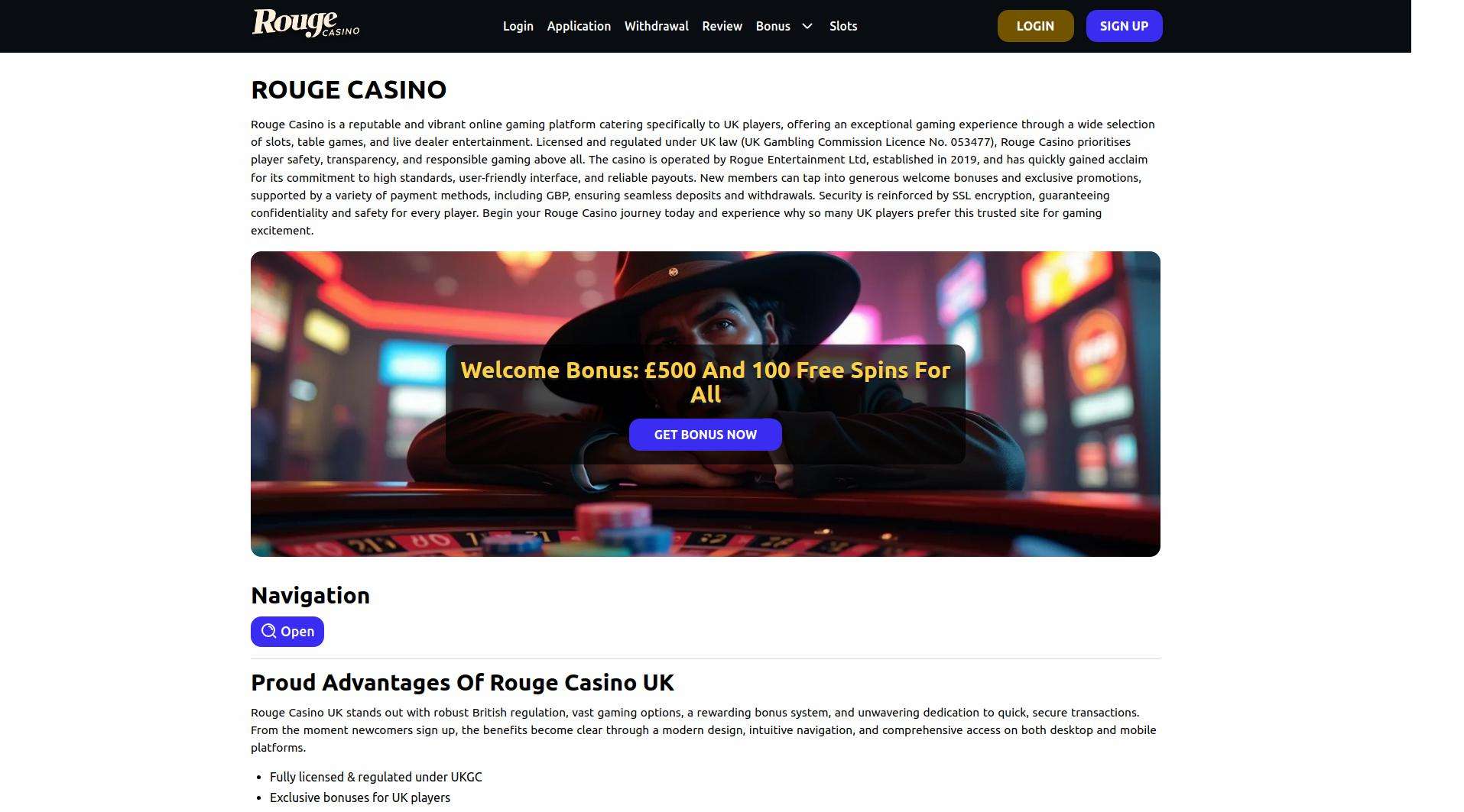 Comparison of Rouge Casino with other non-Gamstop casinos in the UK market