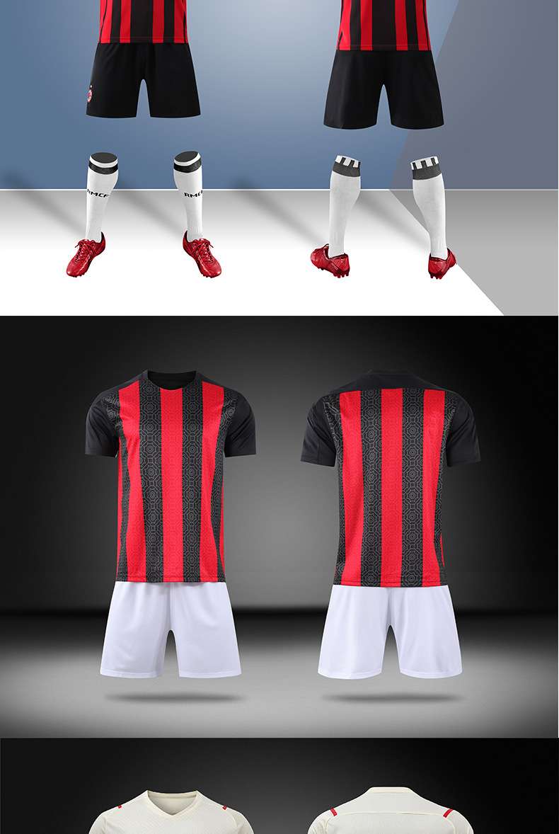New AC Milan t-shirt jersey team appearance suit football suit suit ac milan adult children's football suit