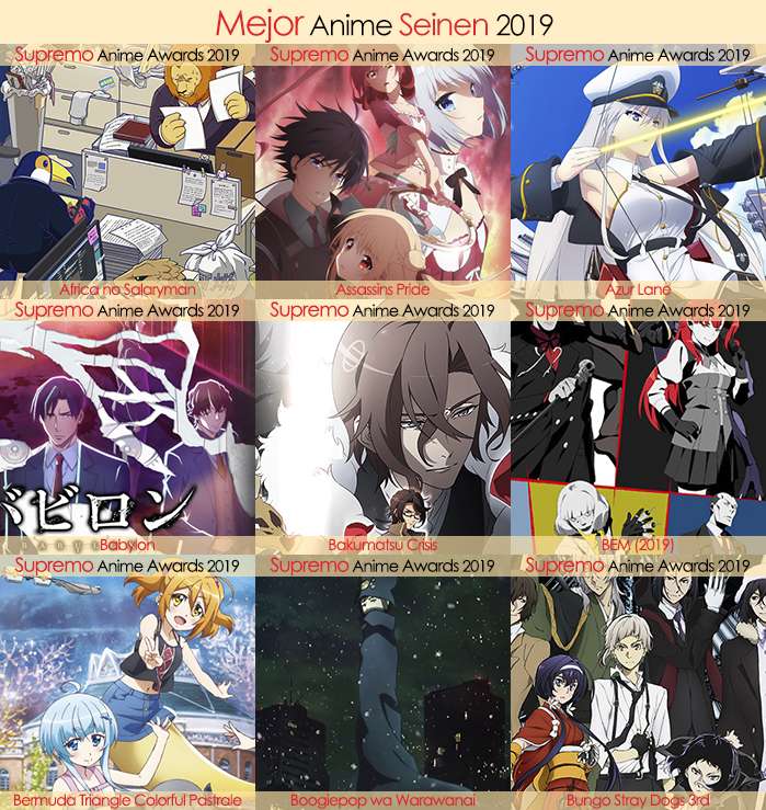 Eliminatorias Nominados a Mejor Anime Seinen 2019