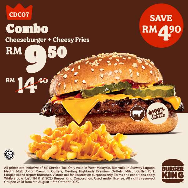 Burger King Malaysia Special Coupons (6 August - 5 October 2023)