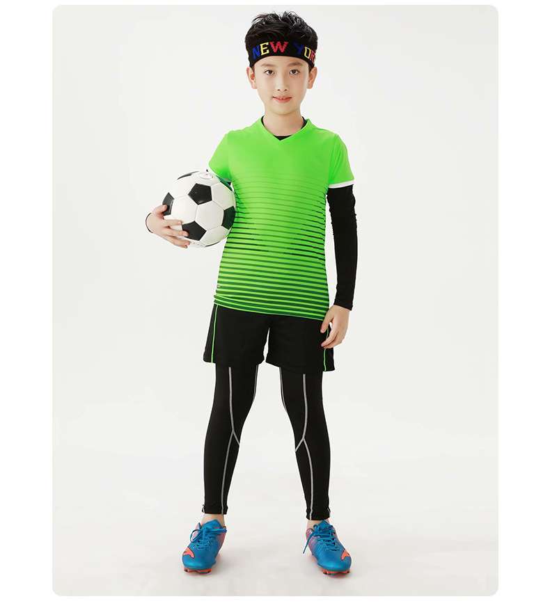 Autumn breathable football uniform children's suit quick-drying short-sleeved shorts a set of football suit training suit