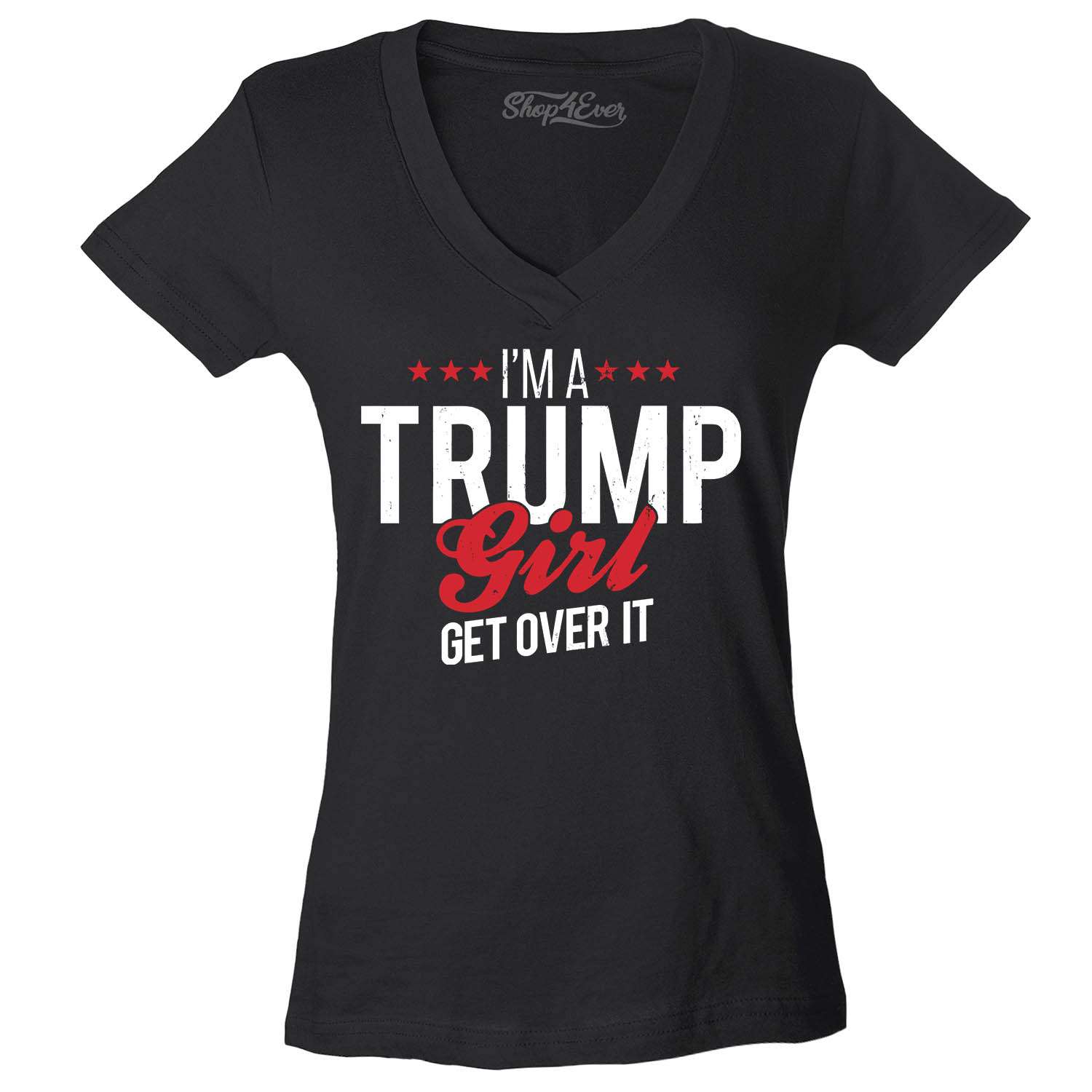 Yes I'm A Trump Girl Get Over It Trump 2020 Women T Shirt Cotton S-5XL Black