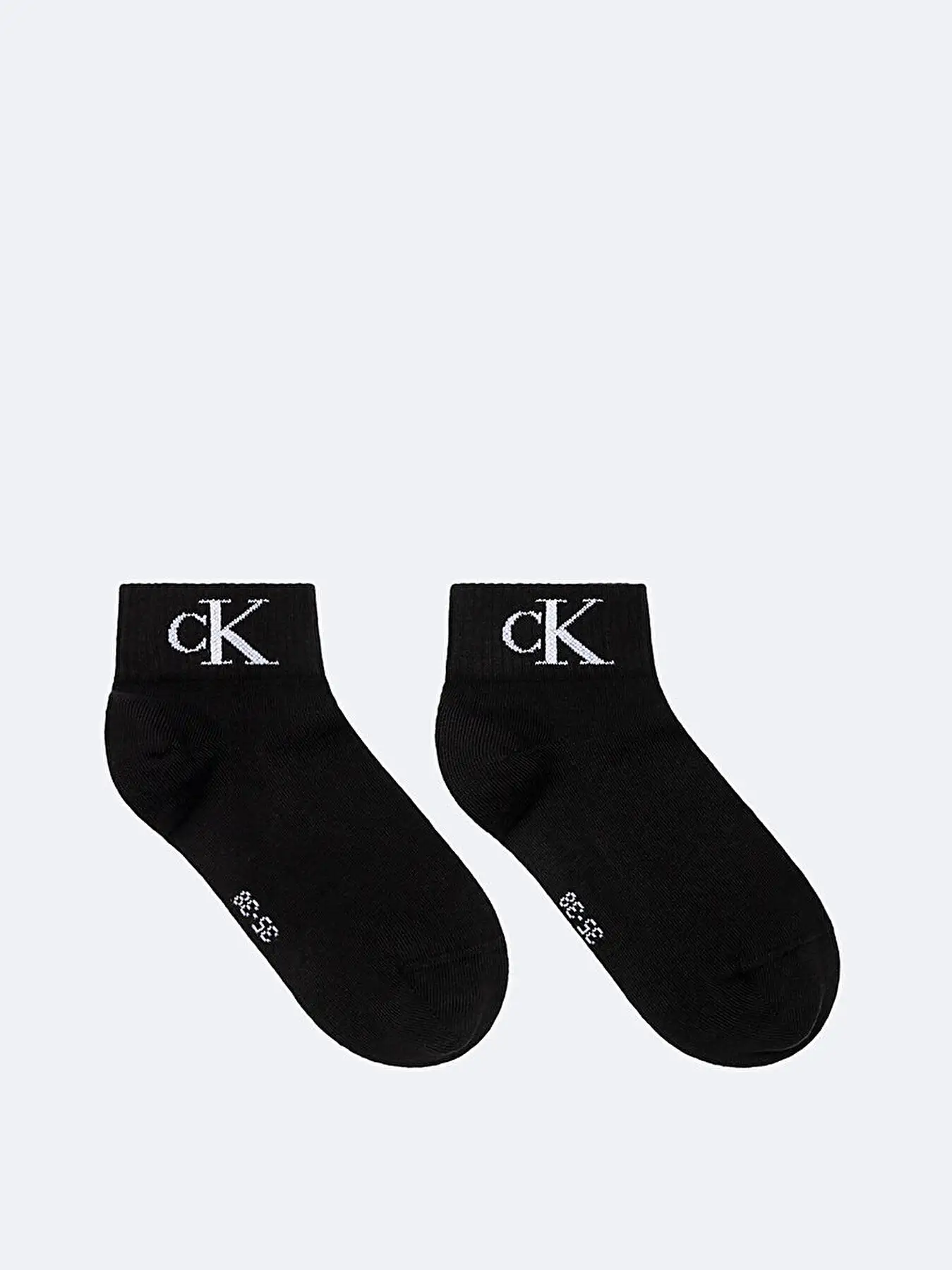 Calvin Klein CKJ WOMEN QUARTER 2P MONOGRAM Kadın Siyah Çorap