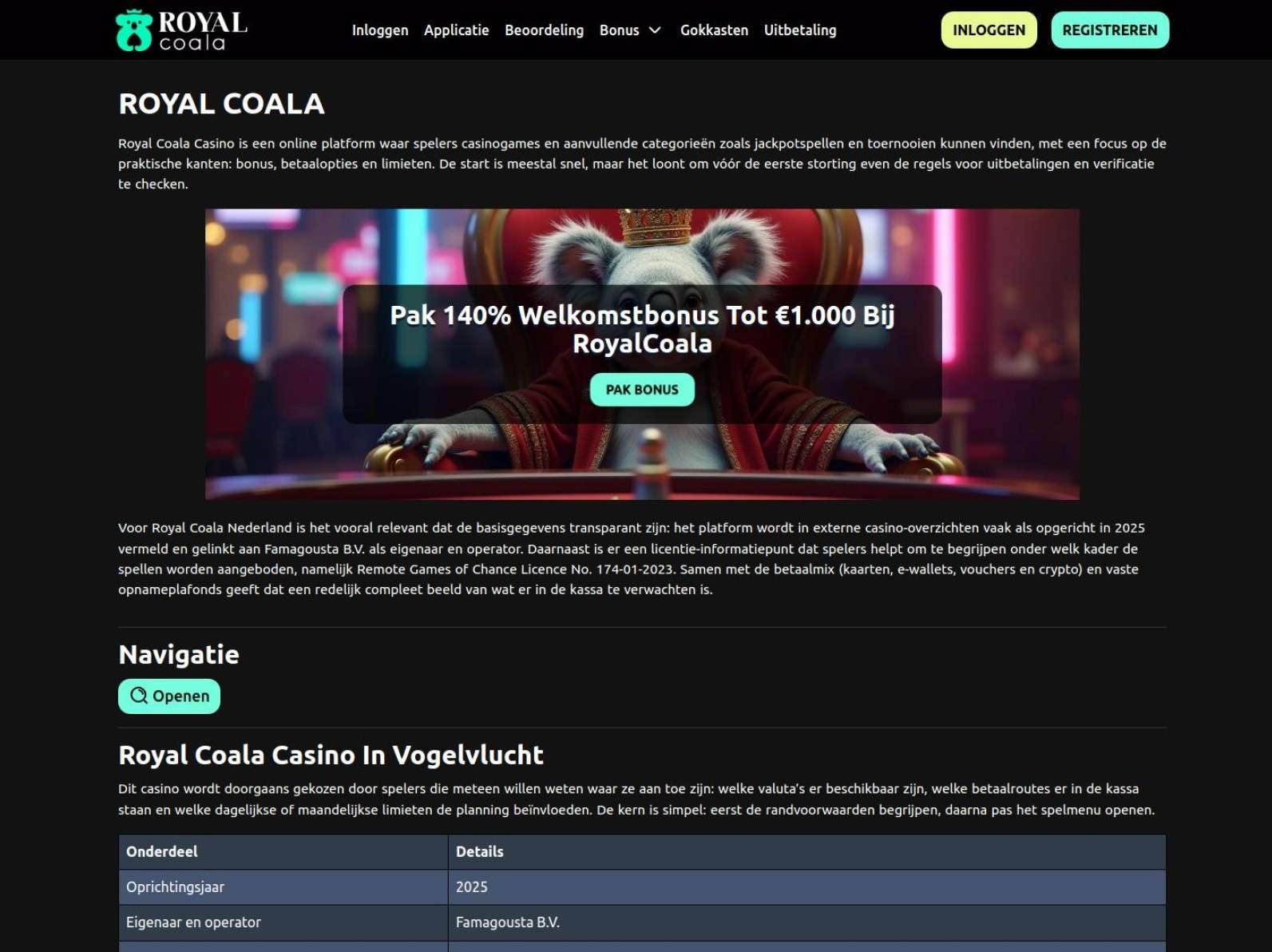 RoyalCoala Registration Steps For Players In The Netherlands  