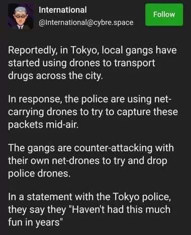 일본 경찰 VS 야쿠자 드론 공중전