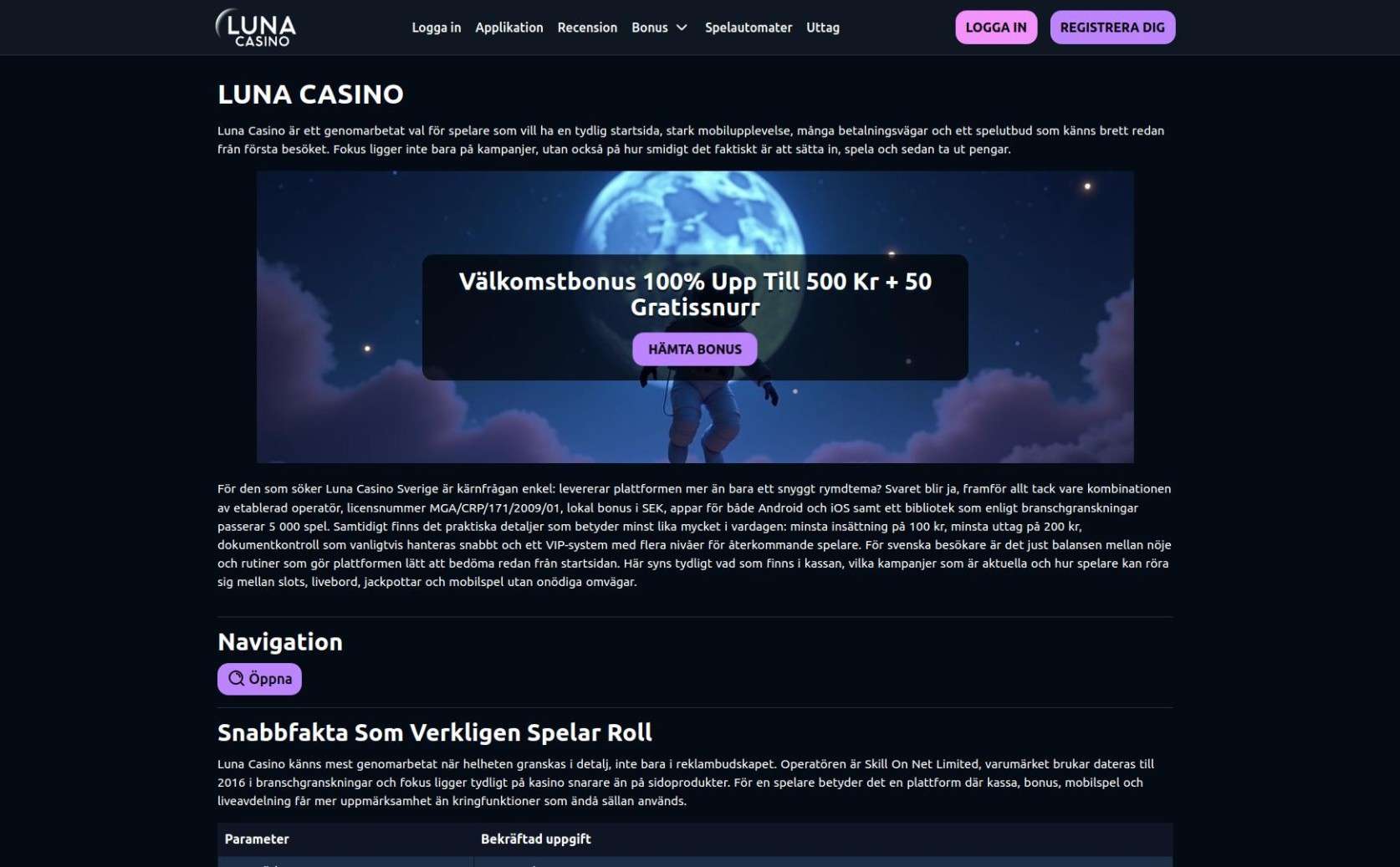 Luna Casino Sweden Pros And Cons For New And Experienced Players  