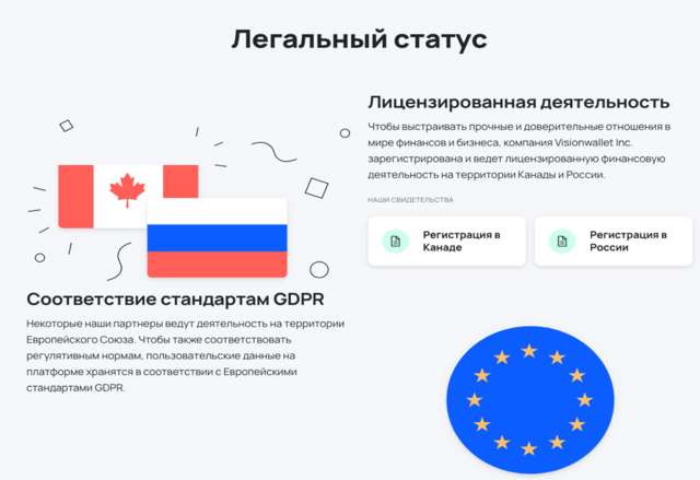 VisionWallet – Канадский криптовалютный монстр захватывает Российский интернет!