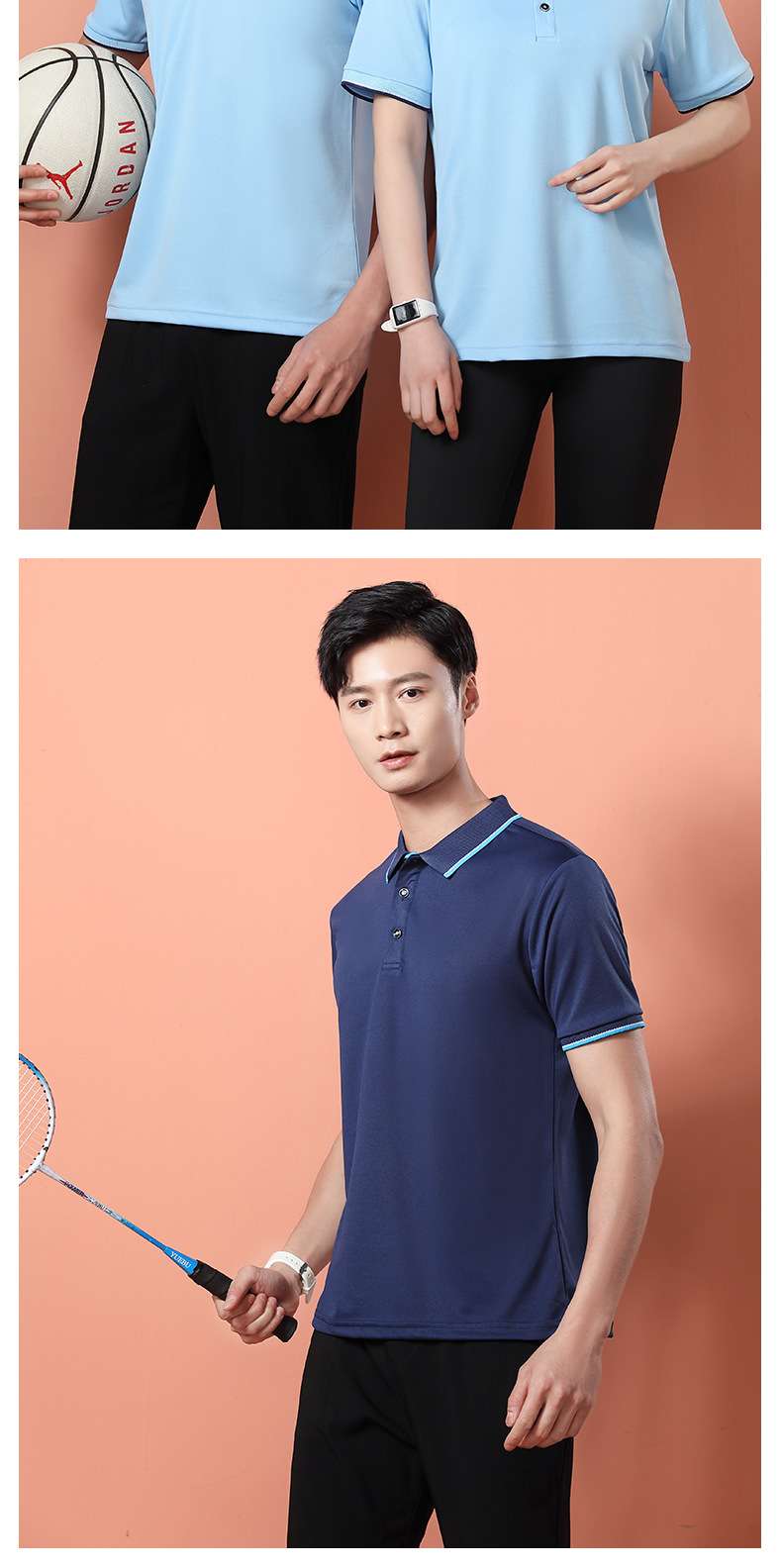 2022 new mesh quick-drying sportswear 180g summer quick-drying polo shirt short-sleeved t-shirt men's models