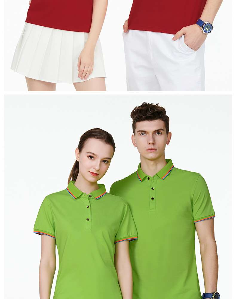 Mulberry silk short-sleeved t-shirt men and women the same style summer lapel Polo shirt overalls cultural shirt advertising shirt team clothing
