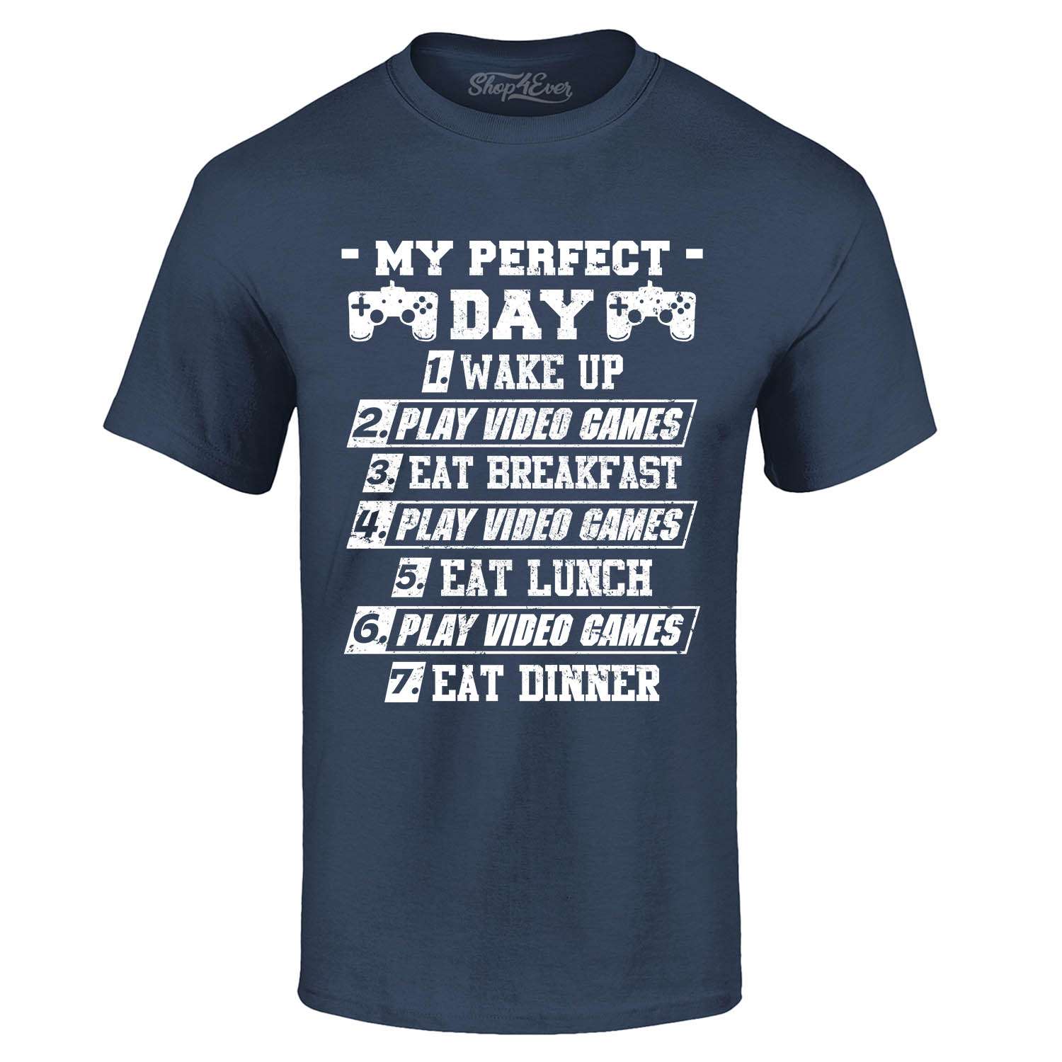 My Perfect Day Play Video Games Funny Vintage Unisex T-Shirt Unisex Adult Bella Gildan Hoodie Sweatshirt Kid Shirt Gift