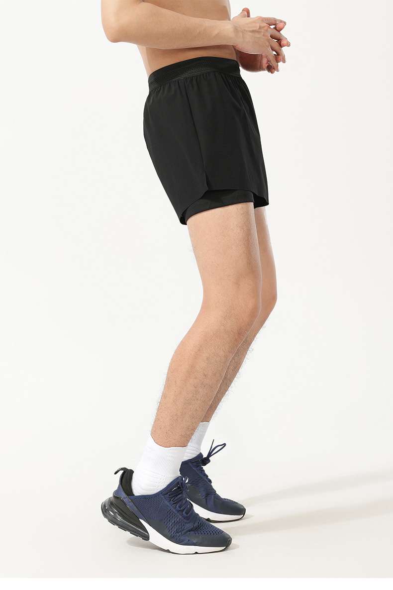 Quick-drying running pants men's back pocket men's sports leggings straight-leg American three-quarter pants fitness shorts