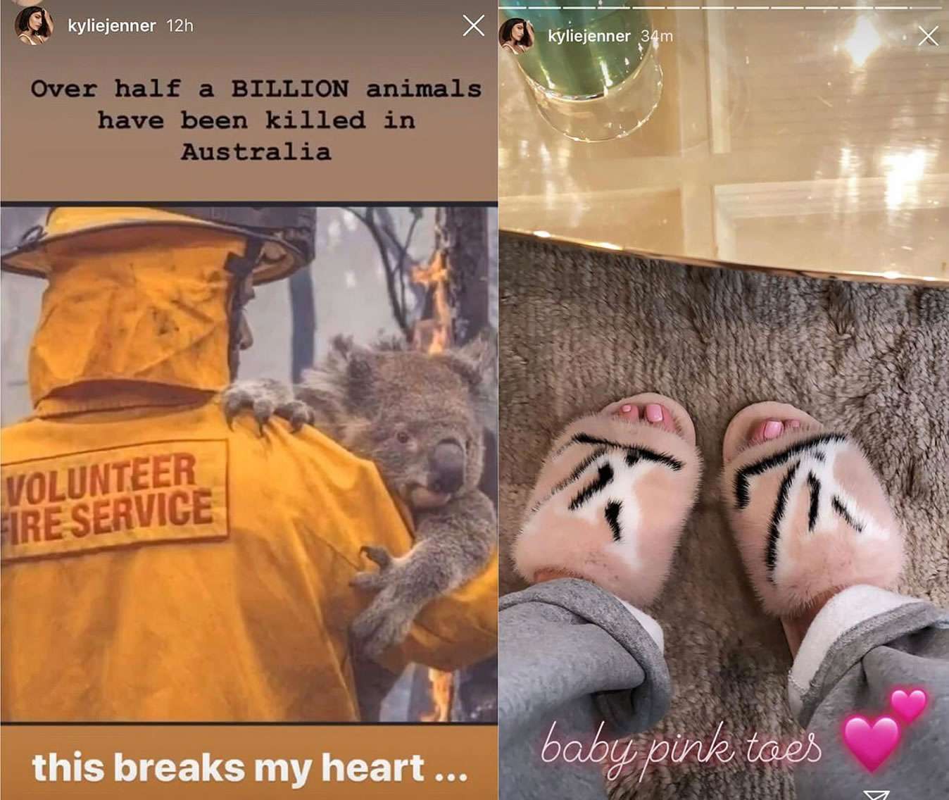 Kylie Jenner Australia- sandalias de vison