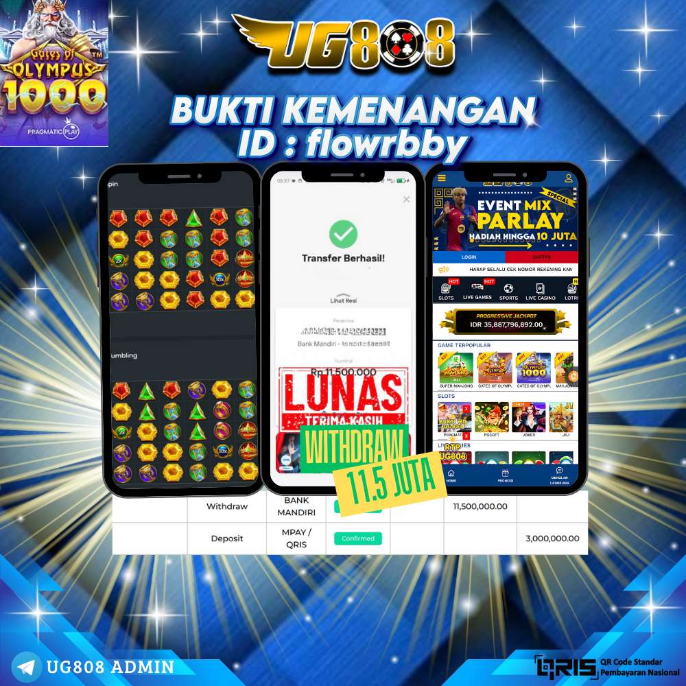 JACKPOT SLOT !! MENANG BESAR DI GATES OF OLYMPUS 1000 DI PROVIDER PRAGMATICPLAY SEBESAR Rp 11.500.000 HANYA DI UG808 DIBAYAR SECEPAT KILAT !!

