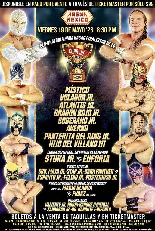 Cartelera lucha libre CMLL del Viernes 19 de Mayo del 2023