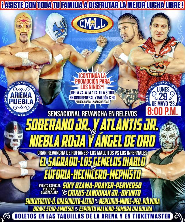 Cartelera lucha libre CMLL del Lunes 29 de Mayo del 2023