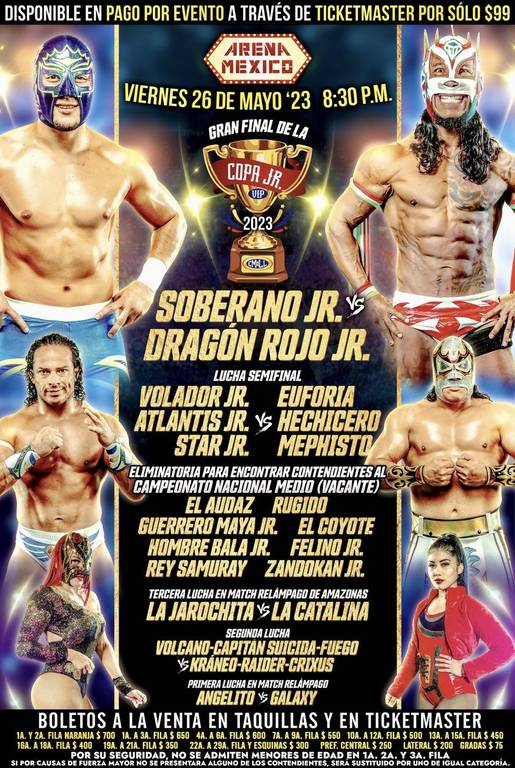 Cartelera lucha libre CMLL del Viernes 26 de Mayo del 2023