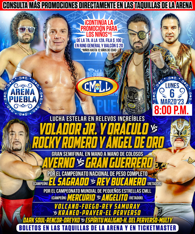Cartelera lucha libre CMLL del Lunes 6 de Marzo del 2023