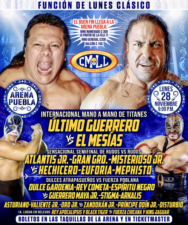 Cartelera lucha libre CMLL del Lunes 28 de Noviembre del 2022