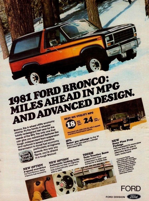 Free Wheeling Edition 1981 Ford Bronco Original Sales Brochure Catalog