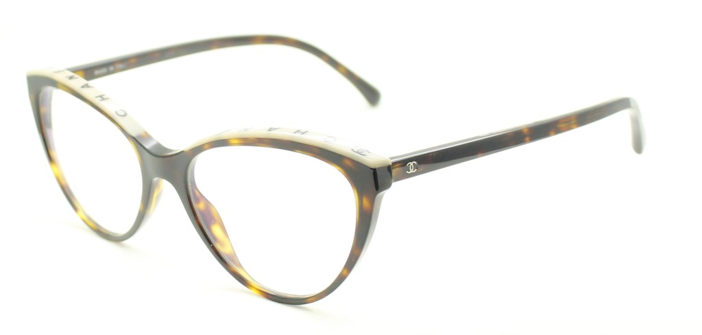Pre-owned Chanel 3284q Black With White Bows Eyeglass Frame/italy