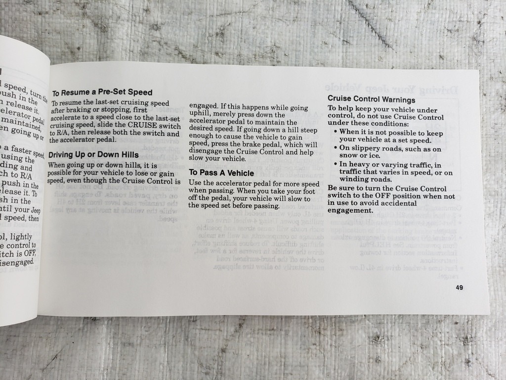 1987 Jeep Wrangler YJ OWNERS MANUAL Factory Book (Pics of Pages