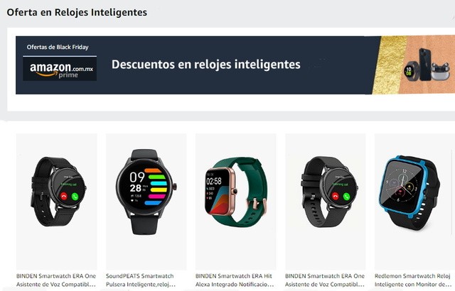 Ofertas Relojes Inteligentes Amazón  Viernes Negro 2022