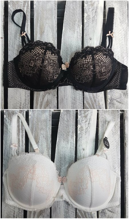 EX M&S LADIES Lace Padded Balcony Bra A-E IN WHITE MIX OR BLACK MIX M4