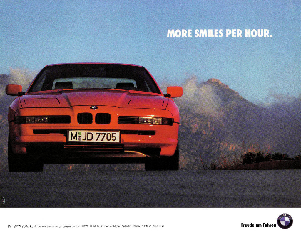 More smiles per hour. Der BMW 850i.