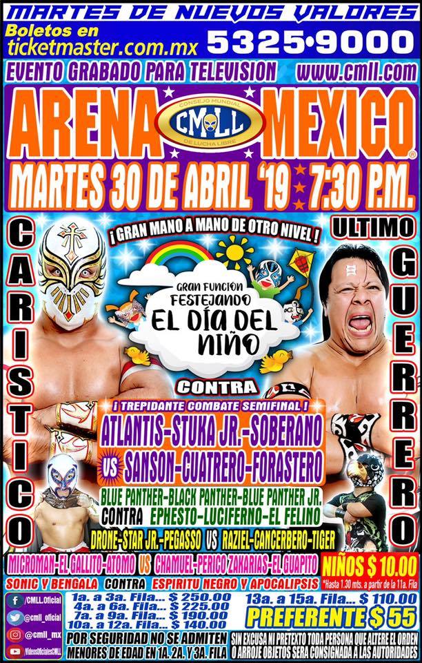 Lucha Libre CMLL desde la Arena Puebla en Vivo - Martes 30 de Abril del 2019