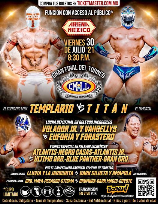 Lucha Libre CMLL desde la Arena México en Vivo - Viernes 30 de Julio del 2021