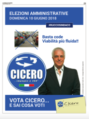 Pagina pubblicitaria a pagamento di Claudio Cicero sul GdV dell'8 giugno