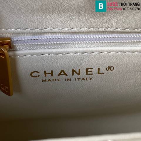 Túi xách Chanel siêu cấp da cừu màu trắng size 22cm 