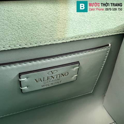 Túi xách Valentino Vsling siêu cấp da bê màu trắng xanh size 19cm 