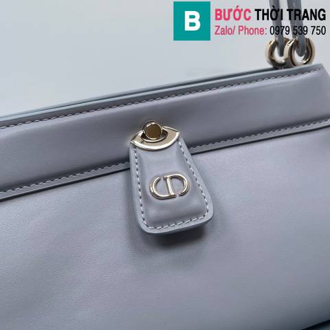 Túi xách Dior Key siêu cấp da bê màu xanh xám size 22cm 