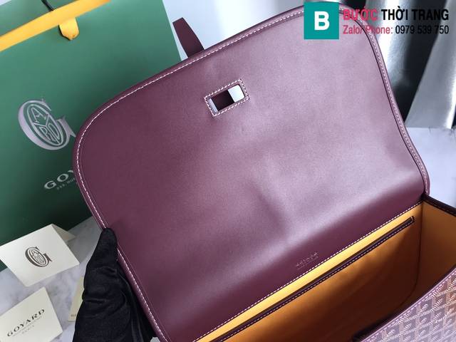 Túi xách Goyard Belvédère siêu cấp canvas và da bê màu tím size 28cm 